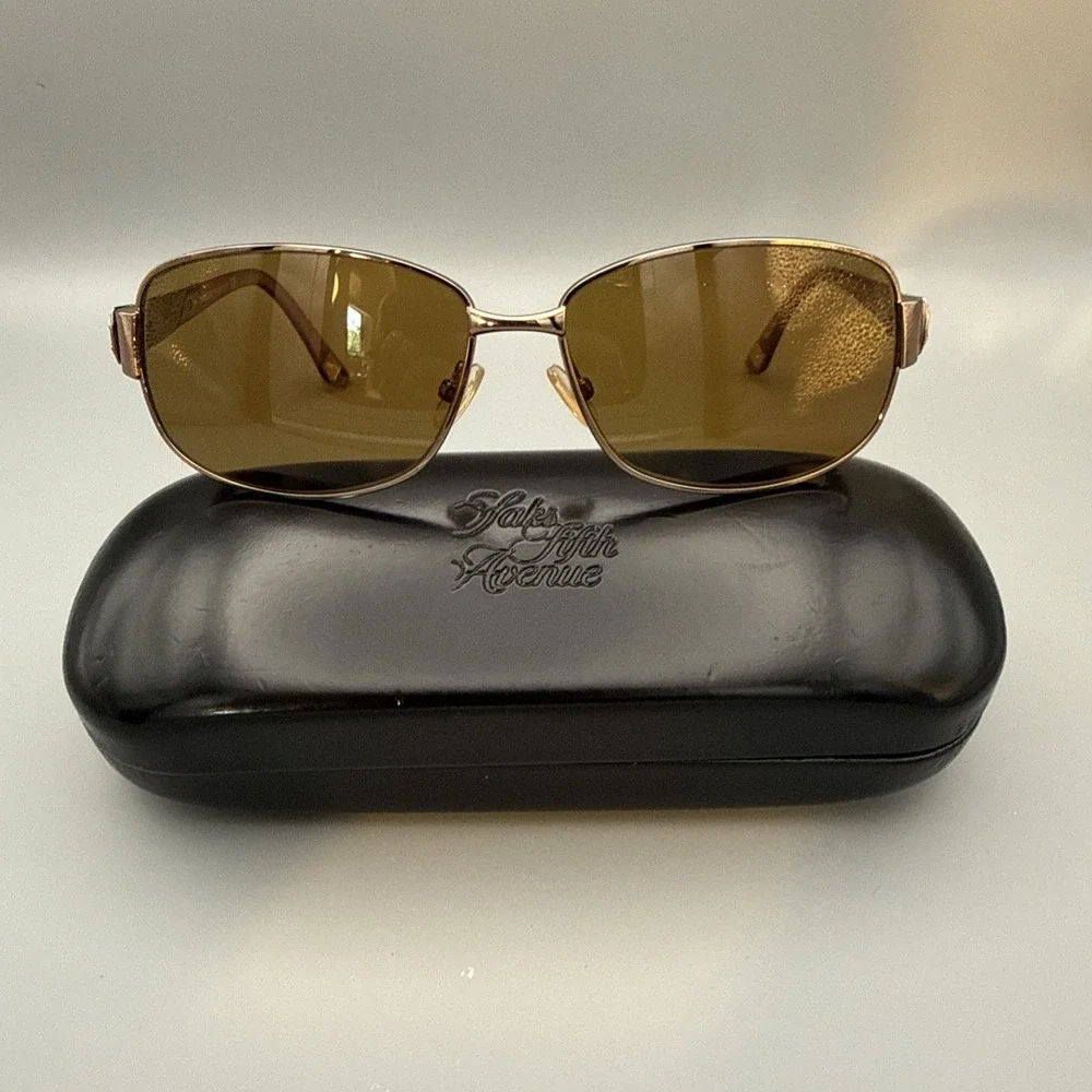 Saks Fifth Avenue Vintage Authentic Aviator Sunglass Frames 59S: & Case-0DY6